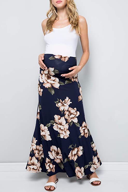 Long maternity maxi skirt best sale