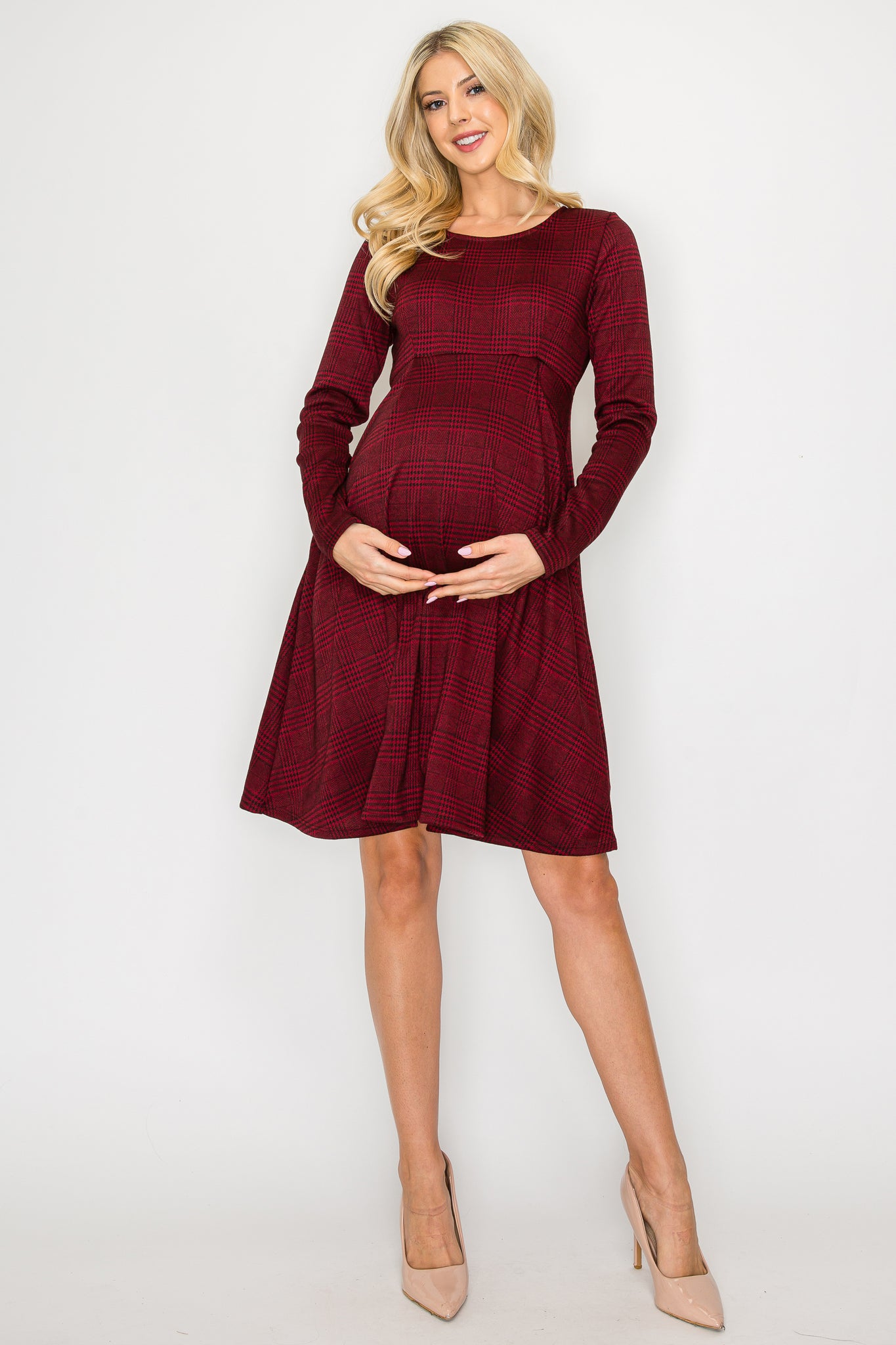 Ivy Casual Long Sleeve Dress W/Side Pocket