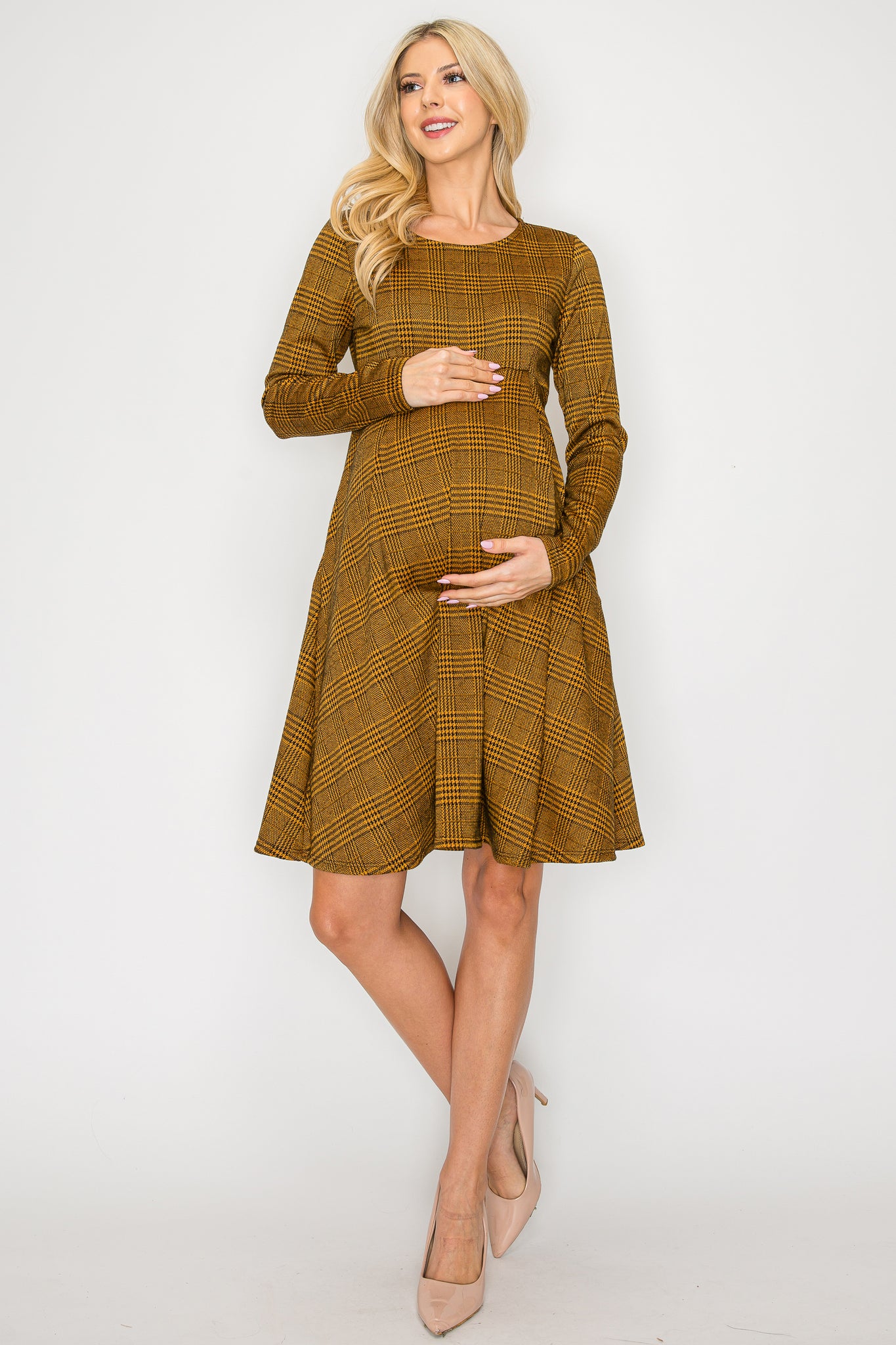 Ivy Casual Long Sleeve Dress W/Side Pocket