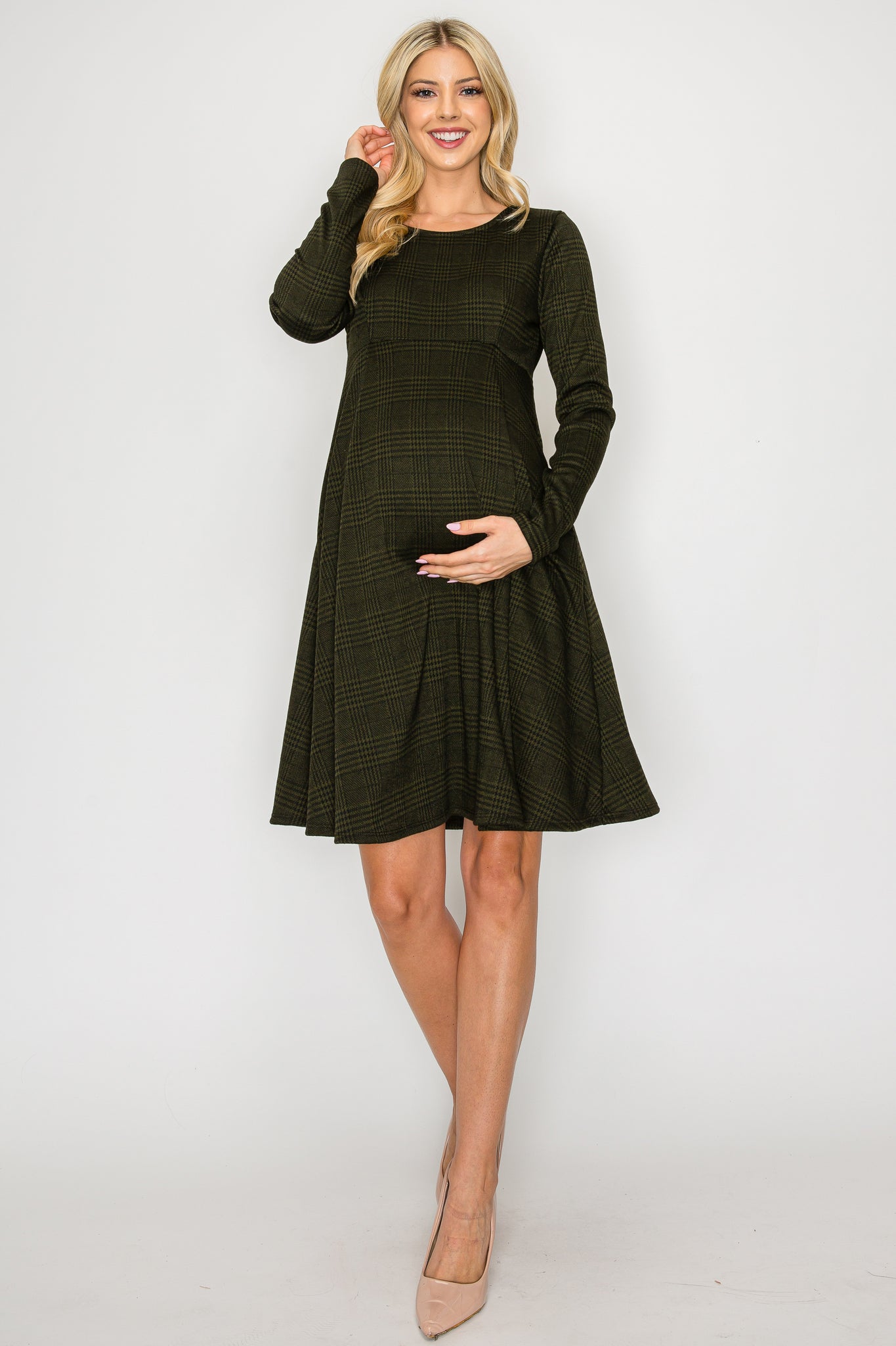 Ivy Casual Long Sleeve Dress W/Side Pocket