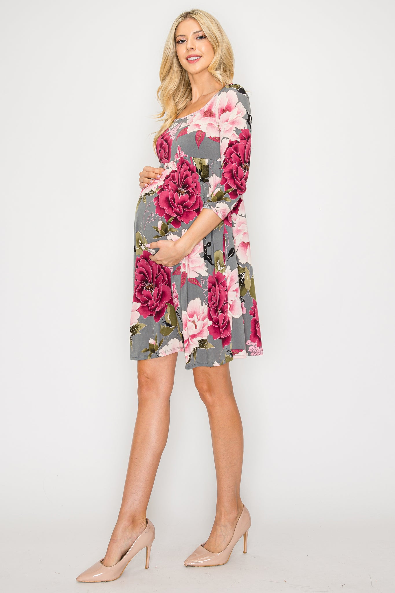 Nola Square Neck Long Sleeve Dress W/Side Pocket