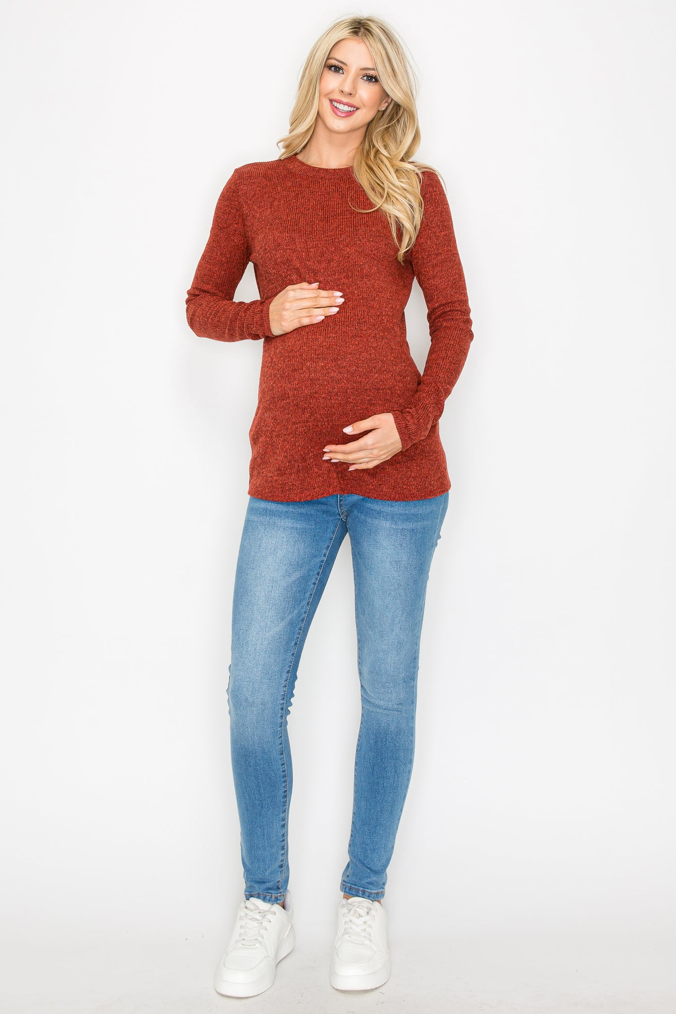 Megan Casual Long Sleeve Ribbed Top