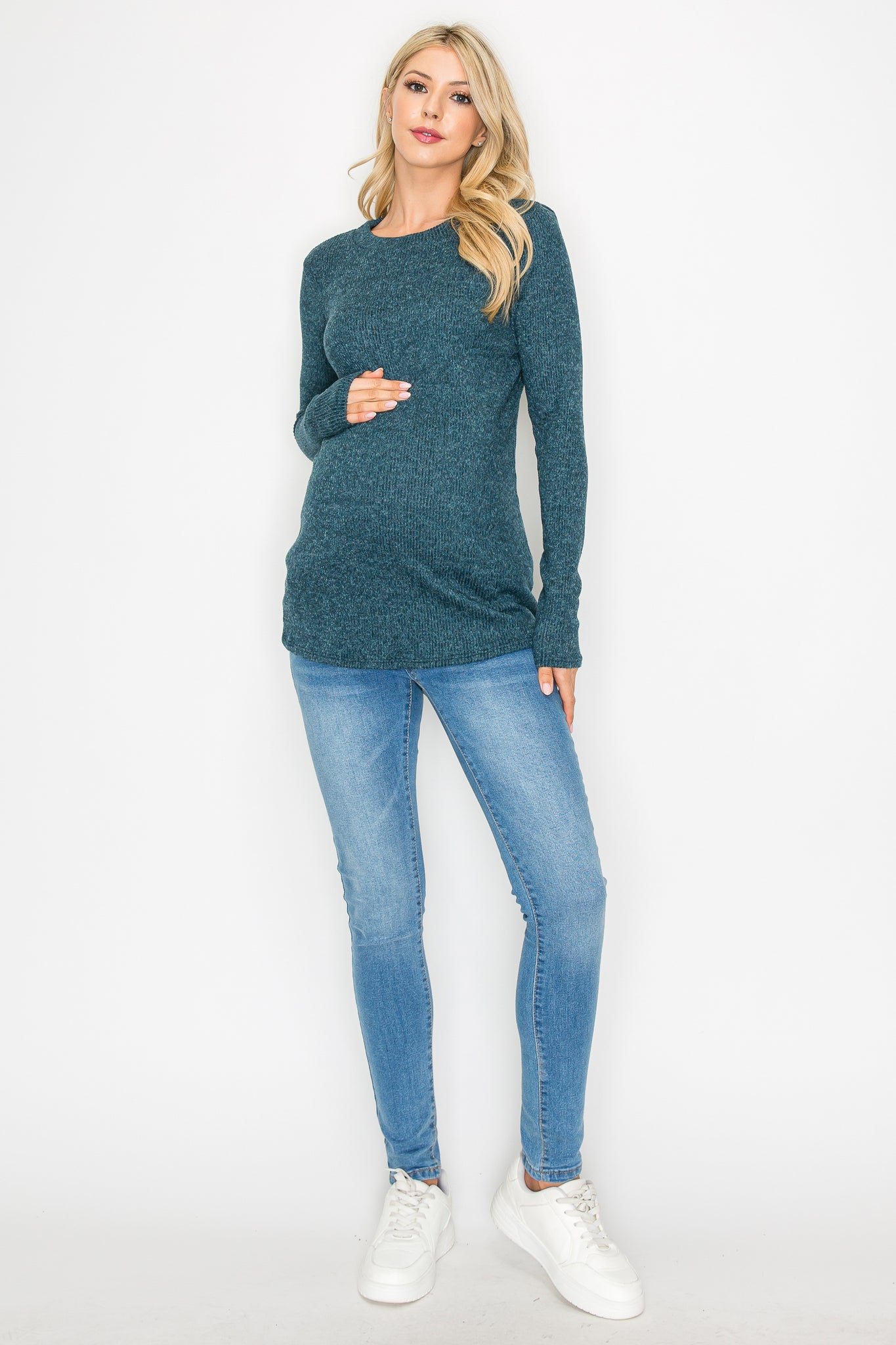 Megan Casual Long Sleeve Ribbed Top