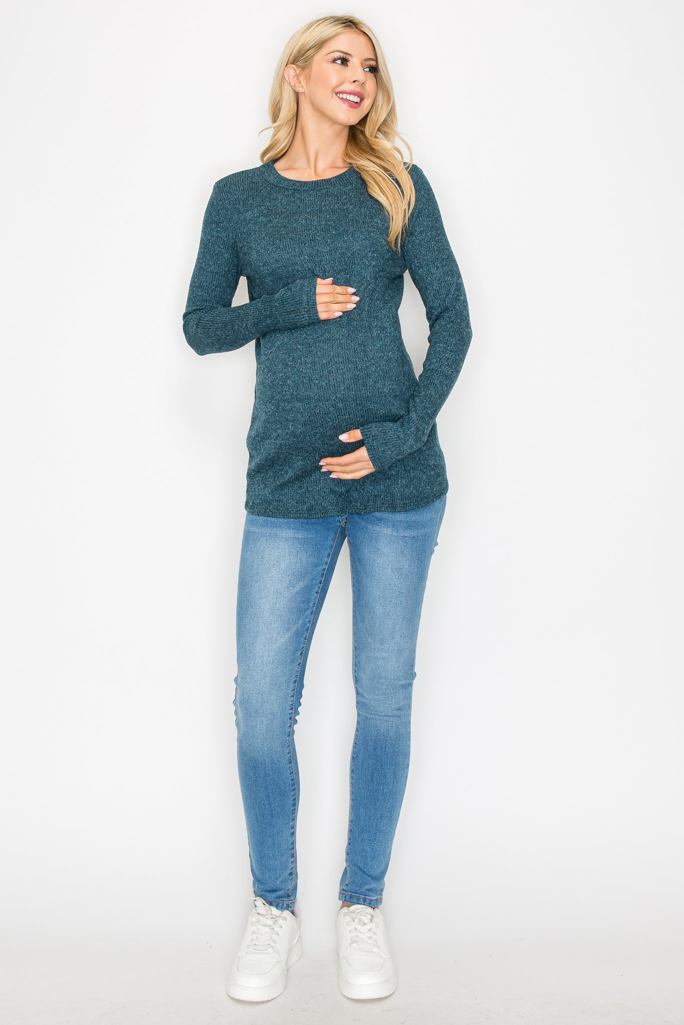 Megan Casual Long Sleeve Ribbed Top