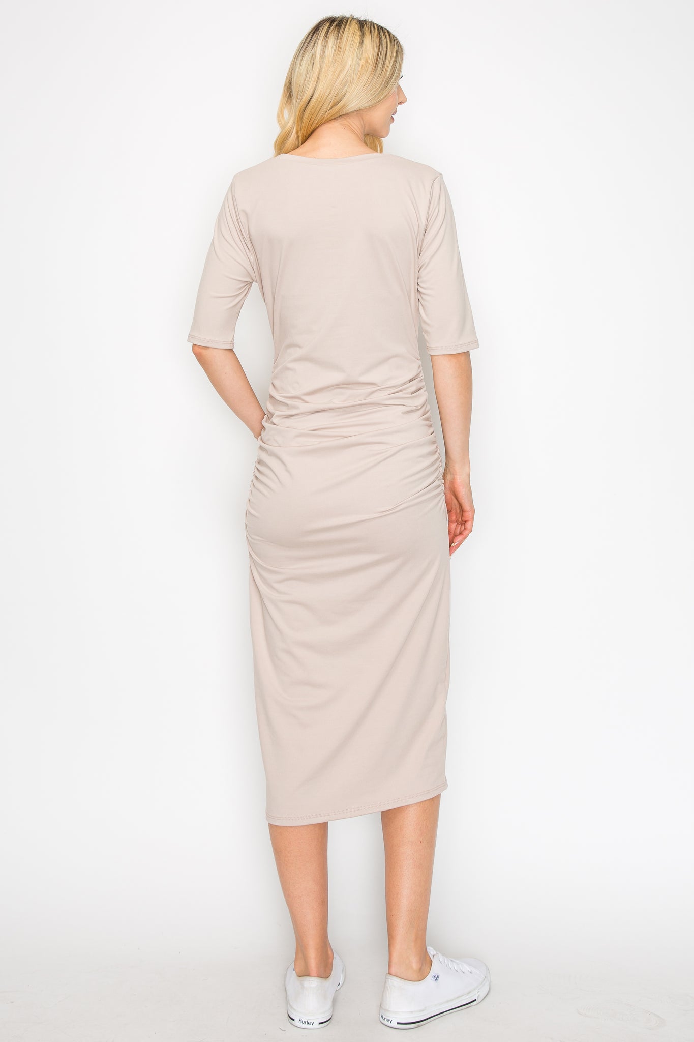 Kamila Front Pleat Midi Dress