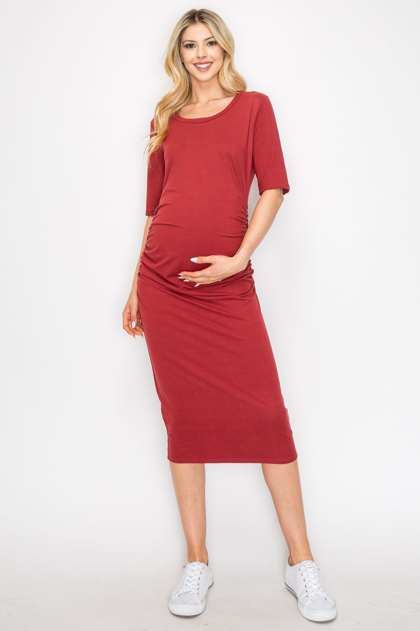 Kamila Front Pleat Midi Dress