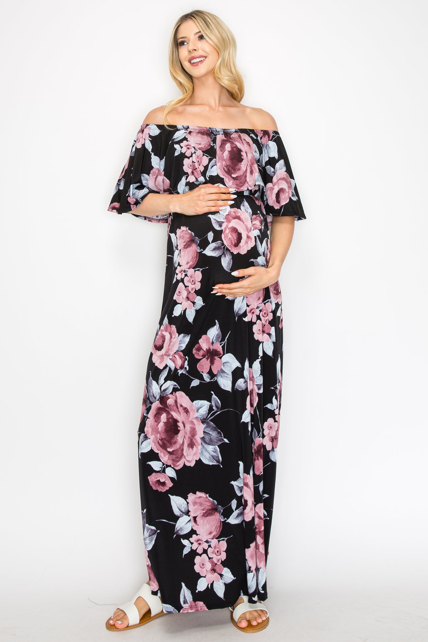 Annie Floral Off Shoulder Maxi Dress