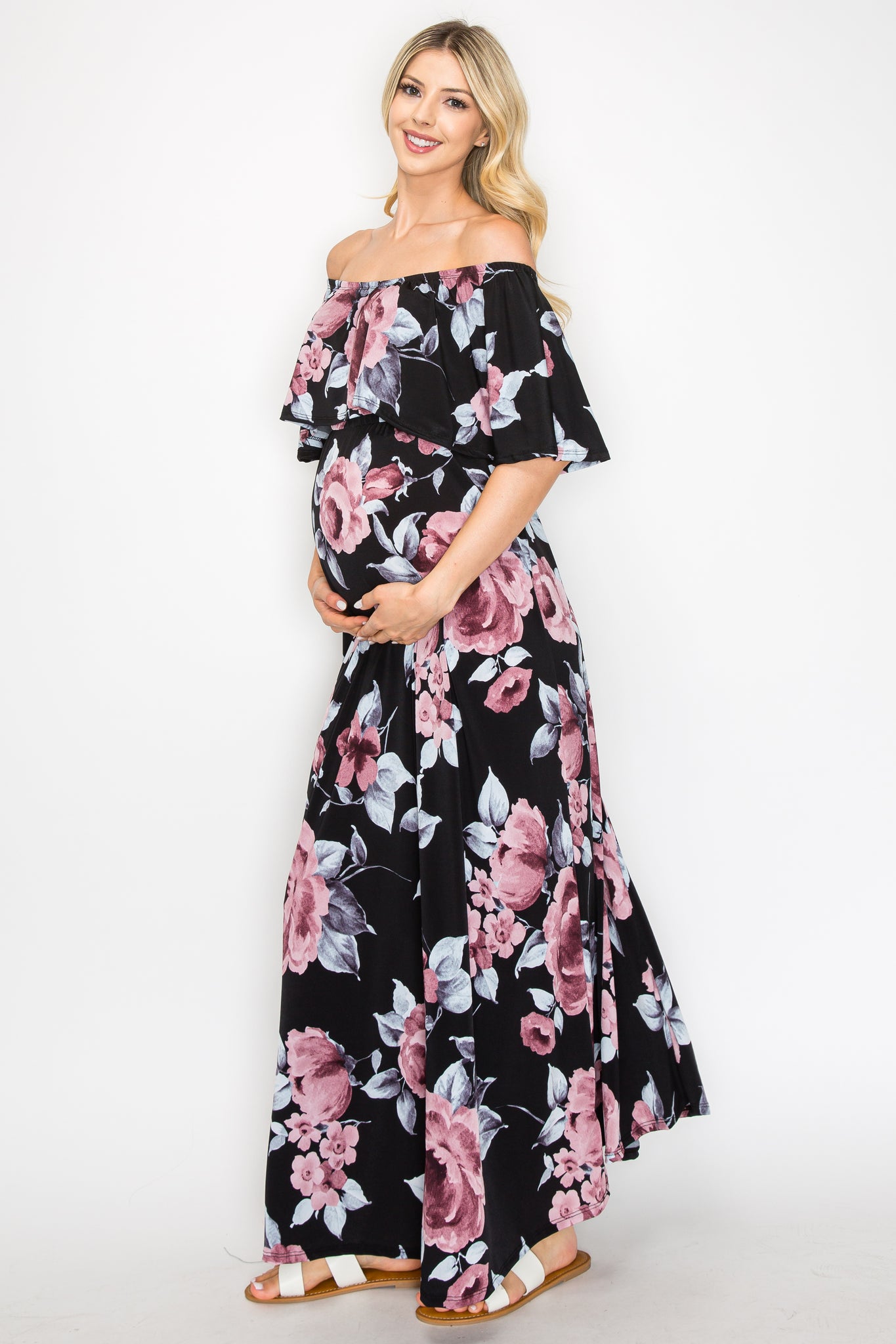 Annie Floral Off Shoulder Maxi Dress