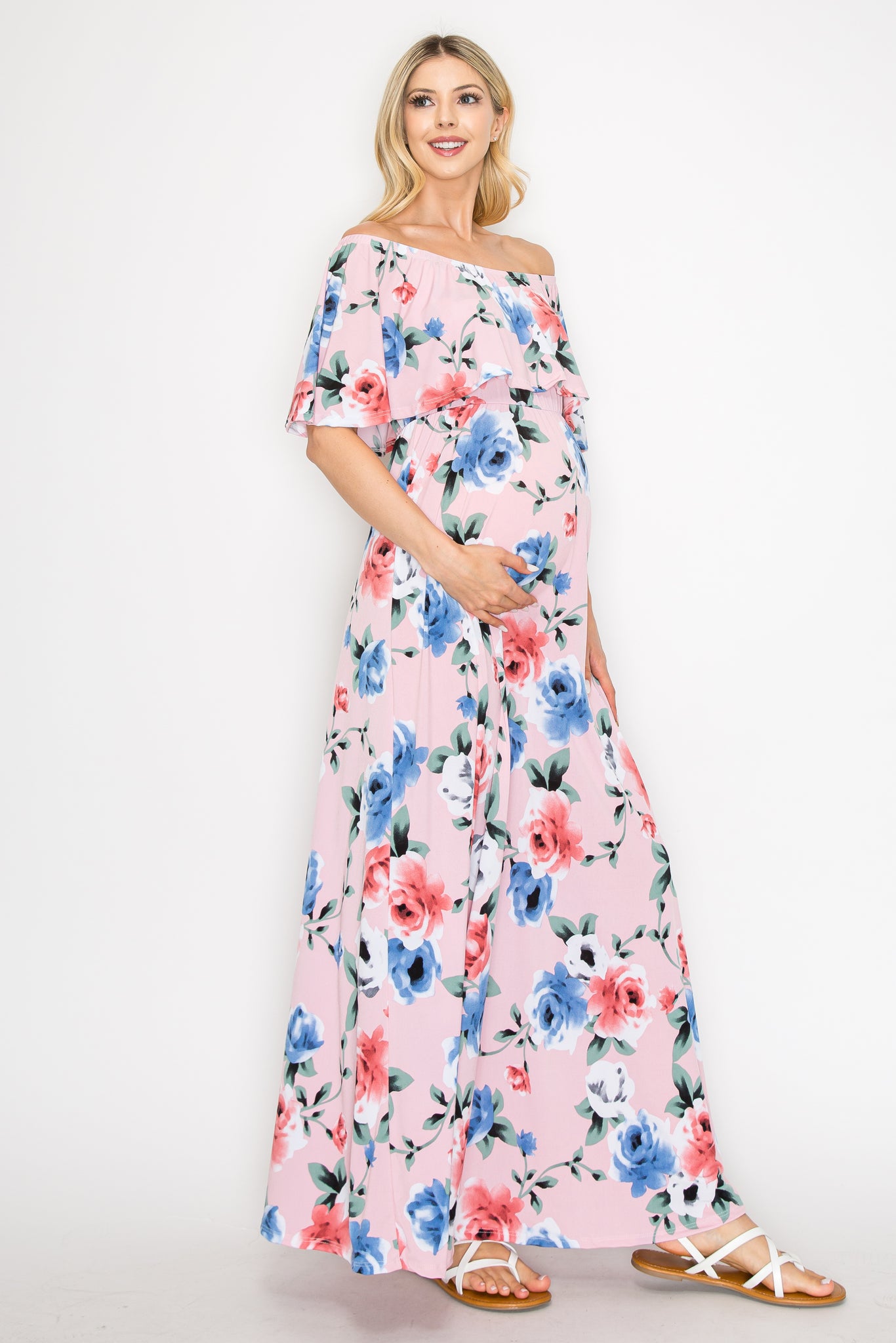 Allison Floral Off Shoulder Maxi Dress