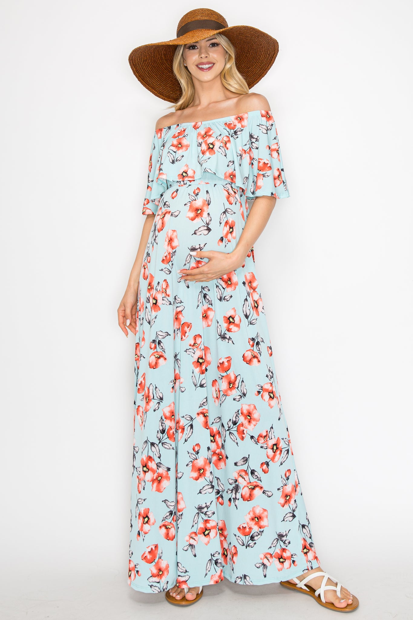 Laila Floral Off Shoulder Maxi Dress