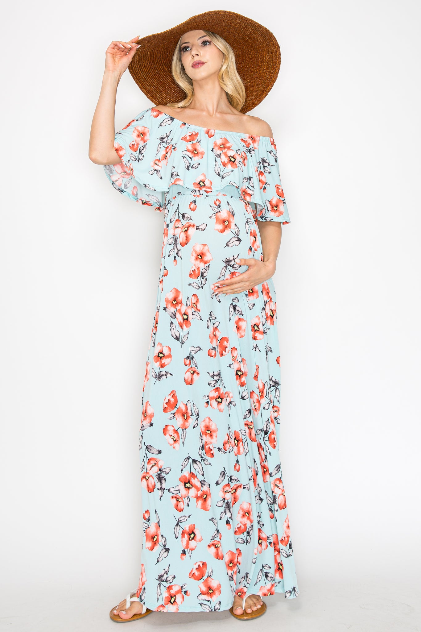 Laila Floral Off Shoulder Maxi Dress