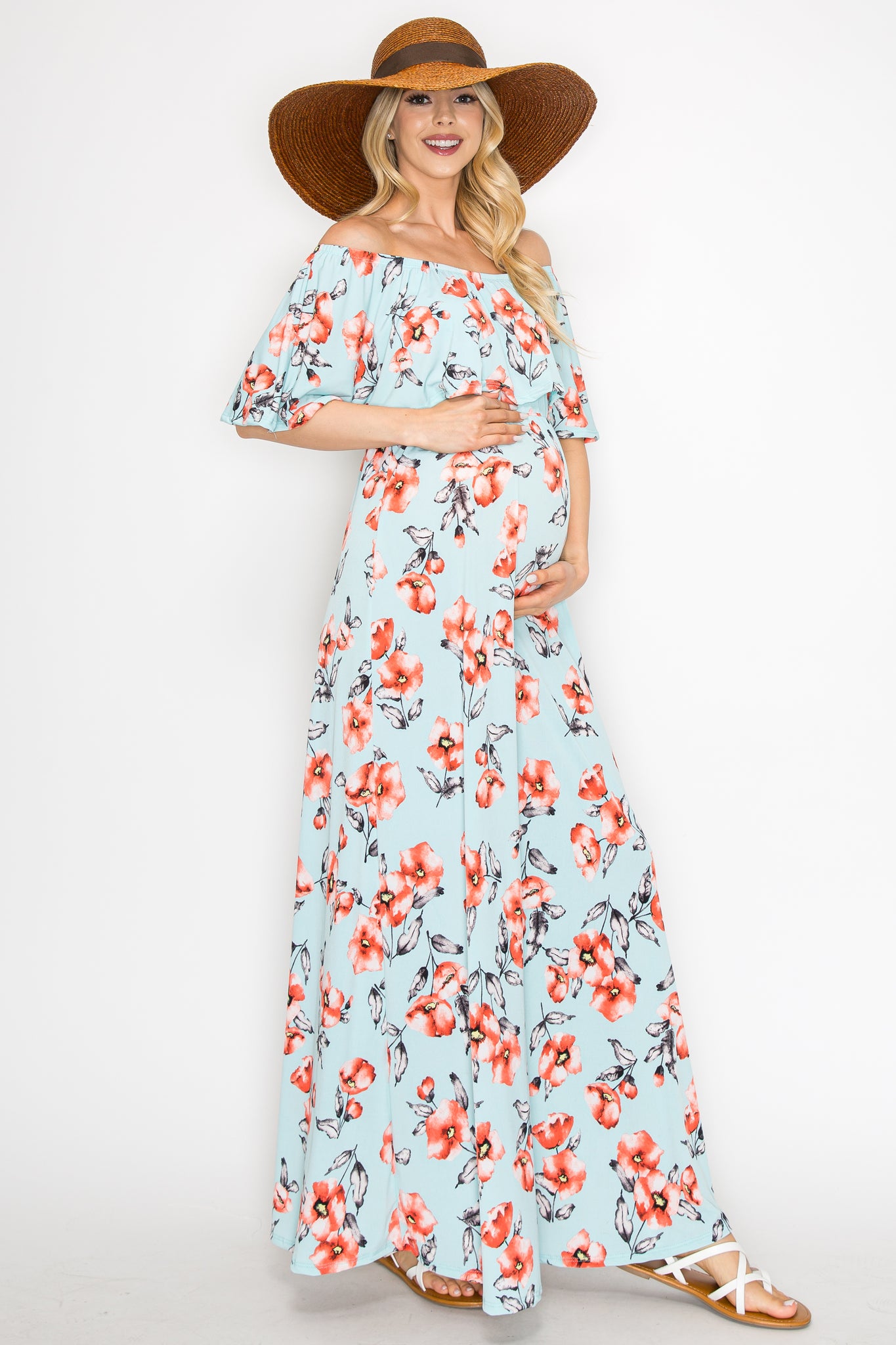 Laila Floral Off Shoulder Maxi Dress