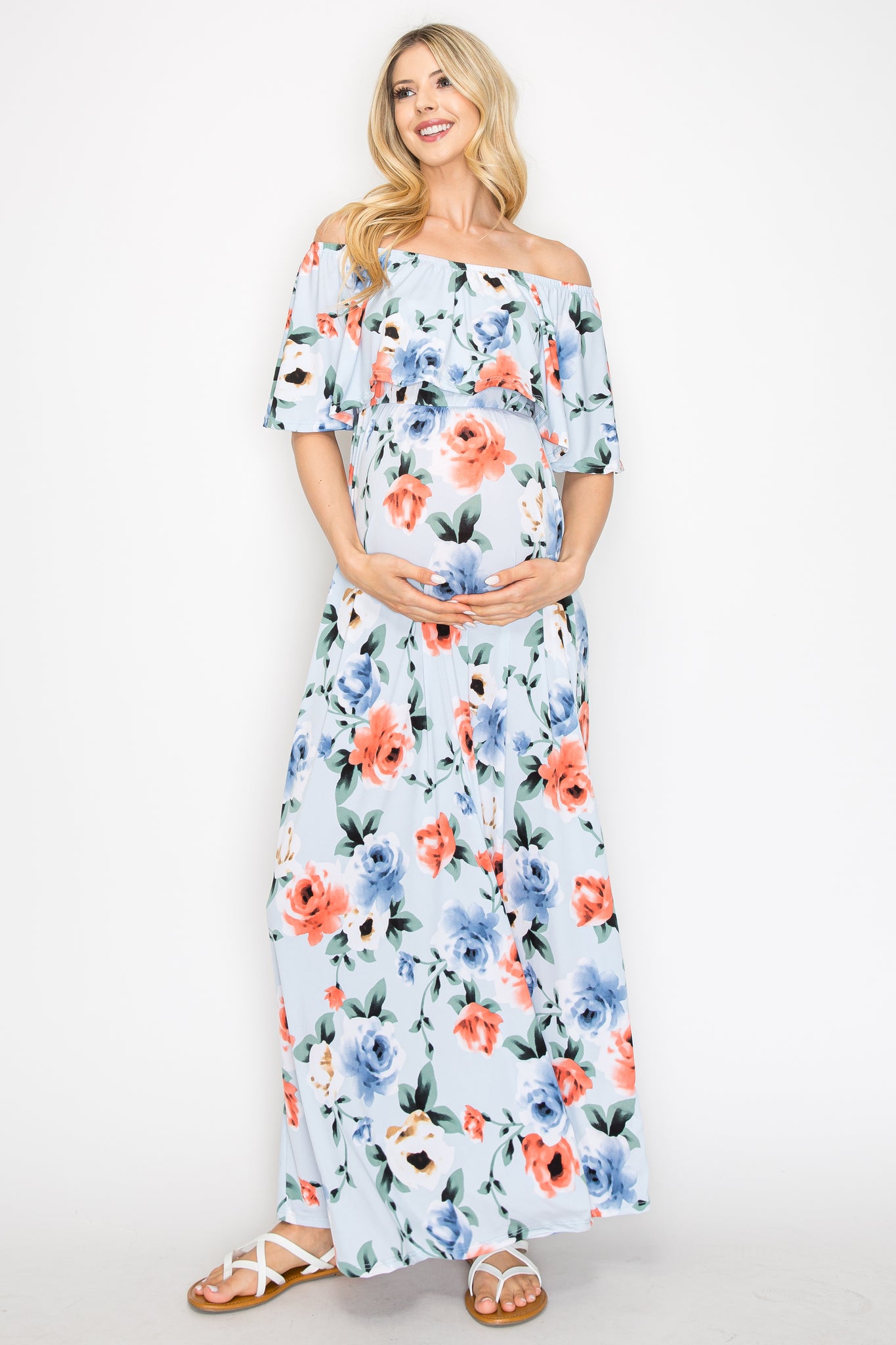 Allison Floral Off Shoulder Maxi Dress