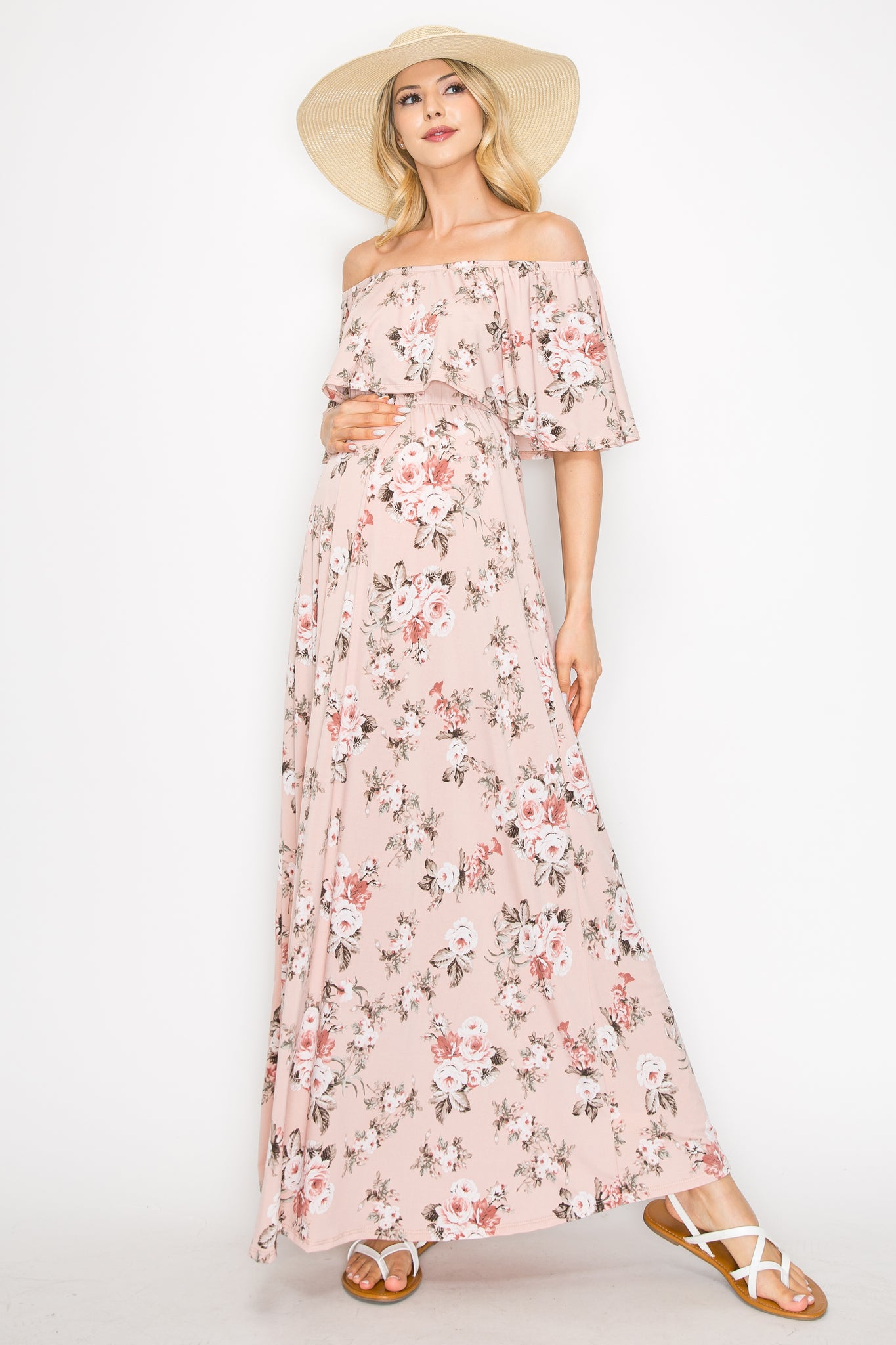 Monica Floral Off Shoulder Maxi Dress