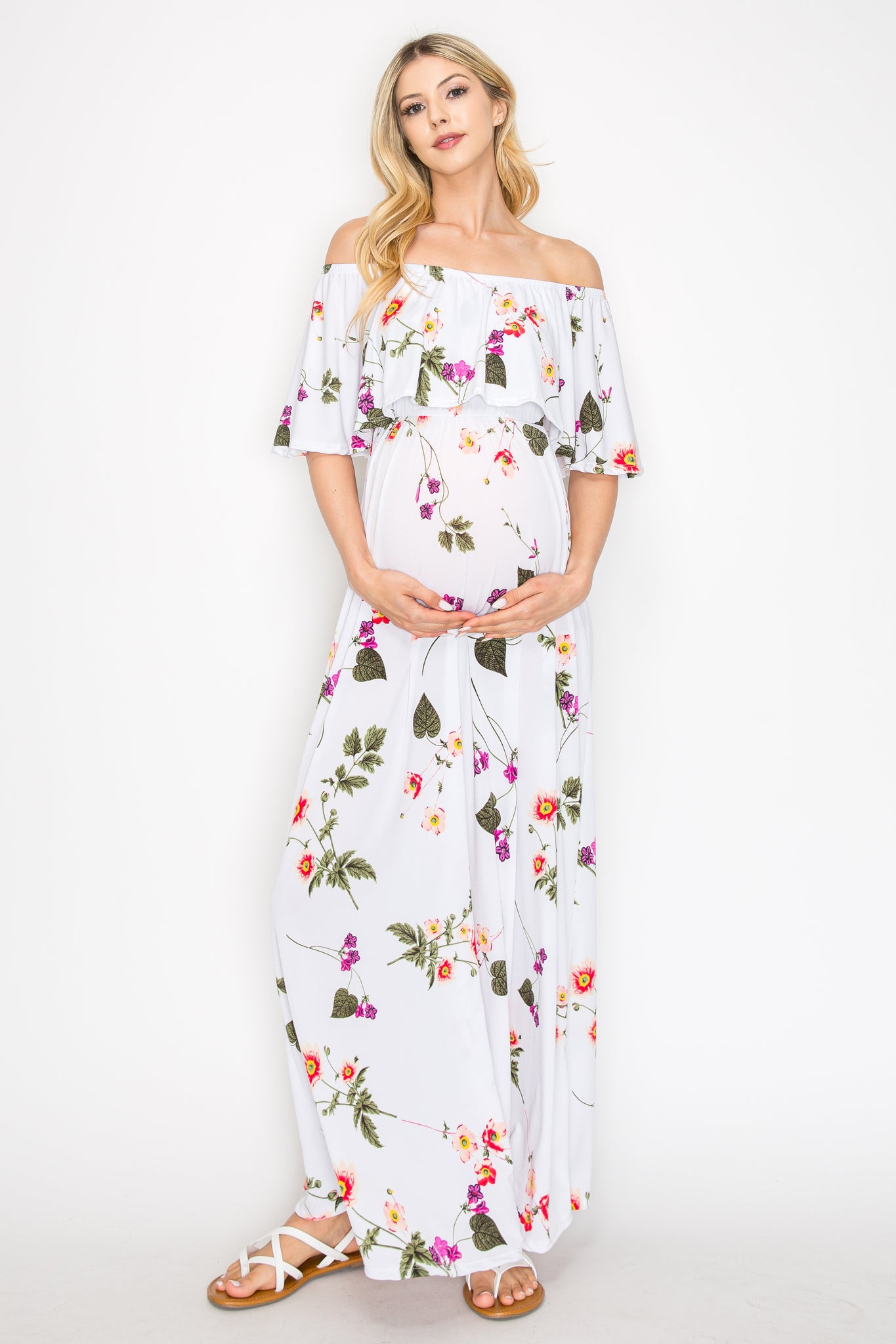 Angela Floral Off Shoulder Maxi Dress