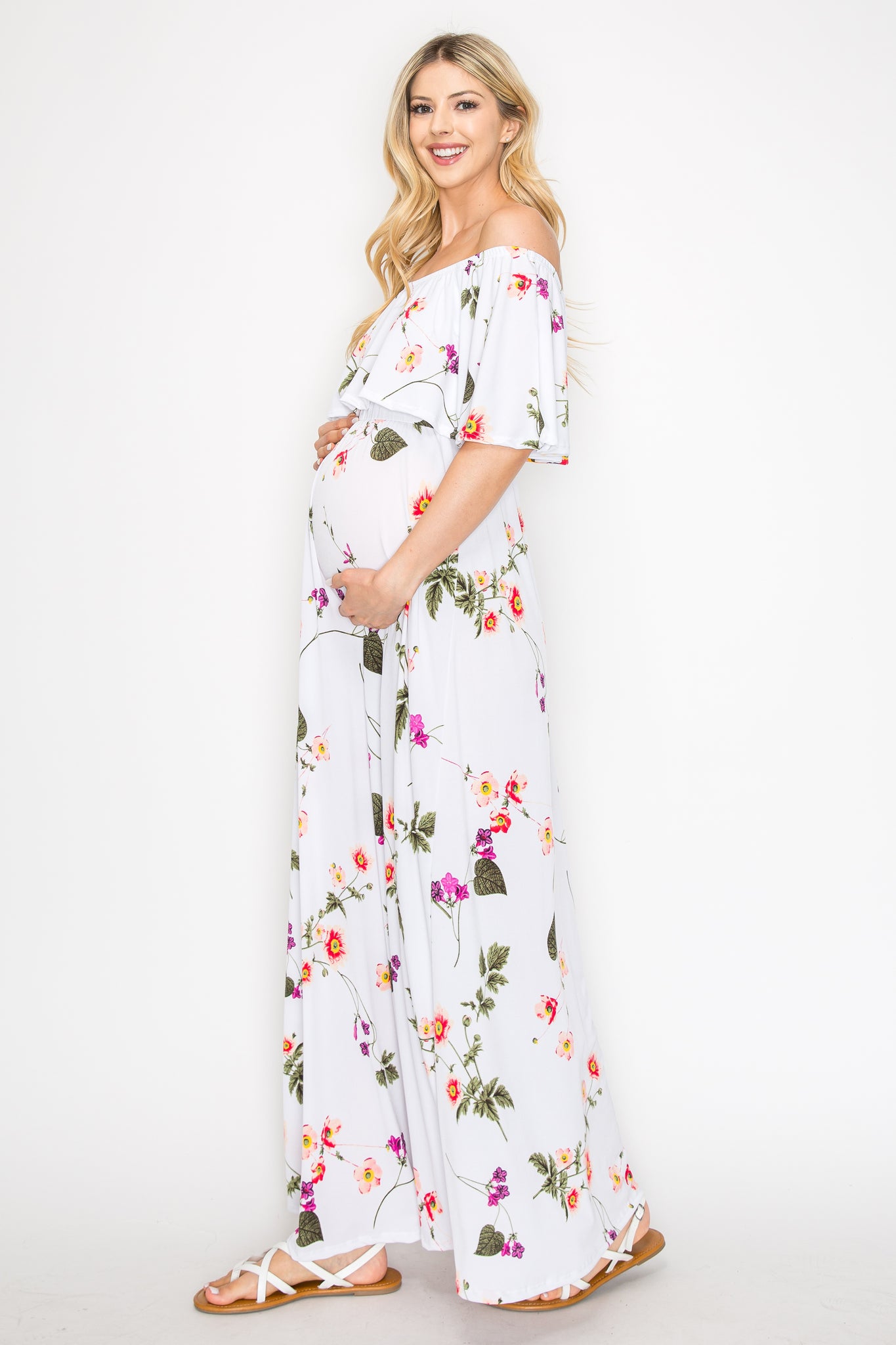 Angela Floral Off Shoulder Maxi Dress