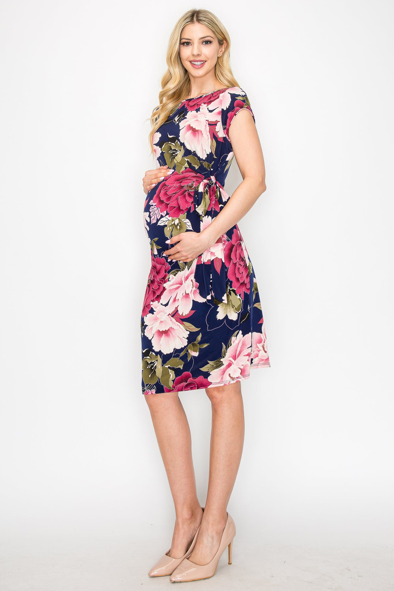 Sarah Floral Bow Tie Midi Dress