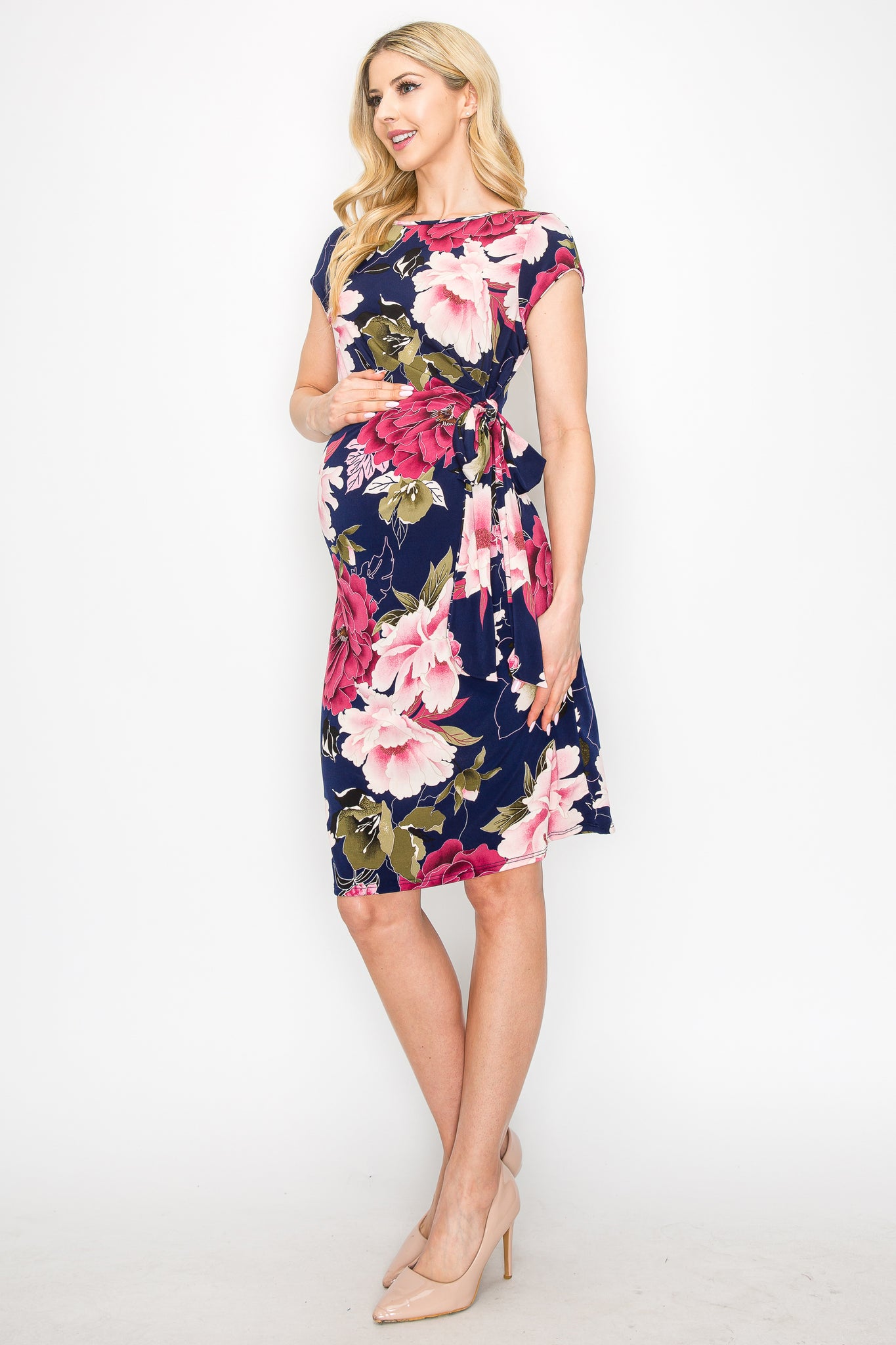 Sarah Floral Bow Tie Midi Dress