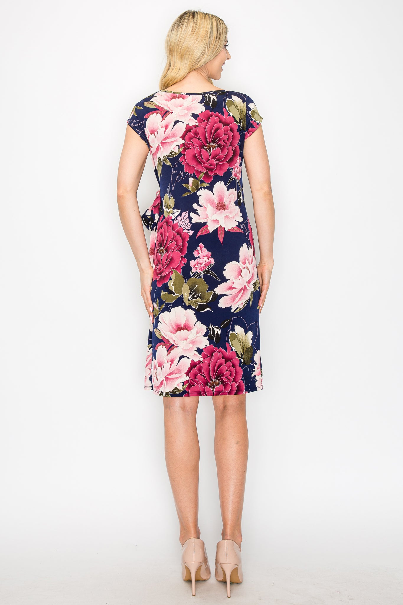 Sarah Floral Bow Tie Midi Dress