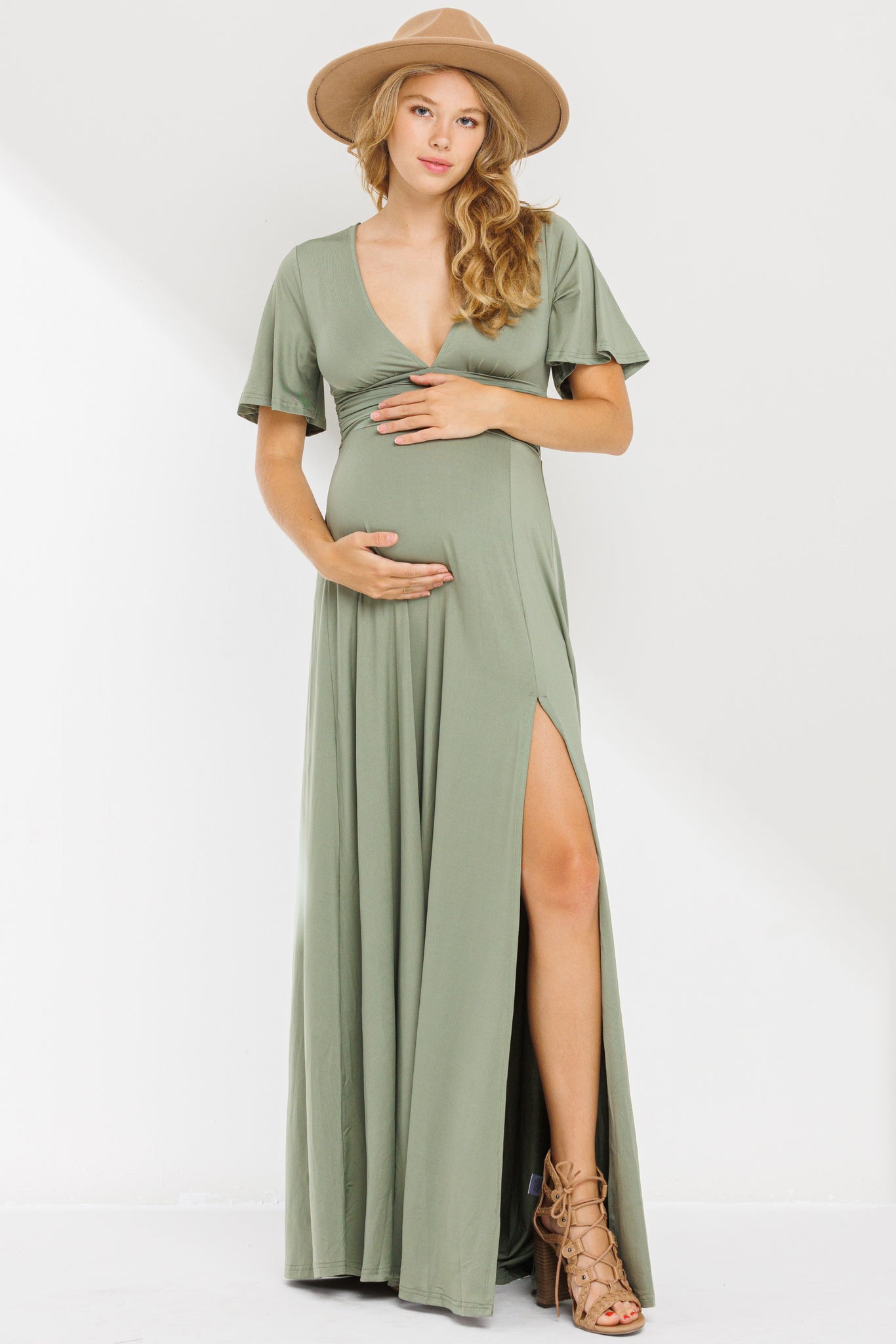 Reagan Venetian V Neck Maxi Dress