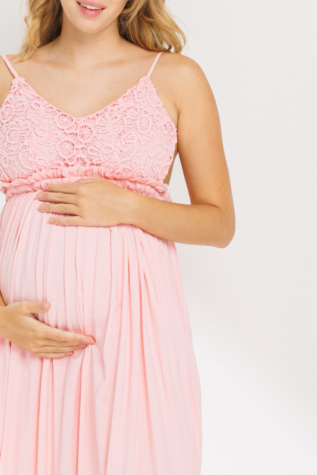 Maternity Dresses  Arianna Crochet Upper Body Open Back Dress
