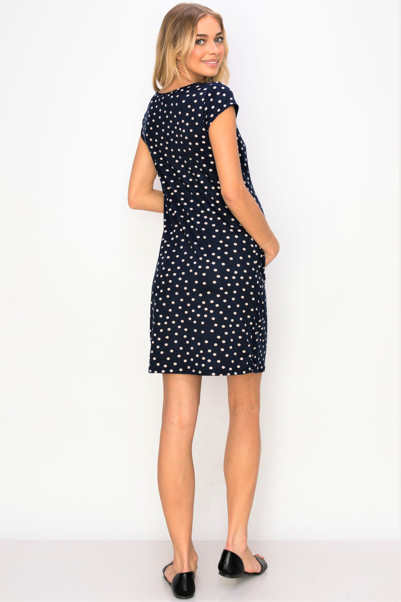 Cassie Polka Dot Bow Tie Midi Dress