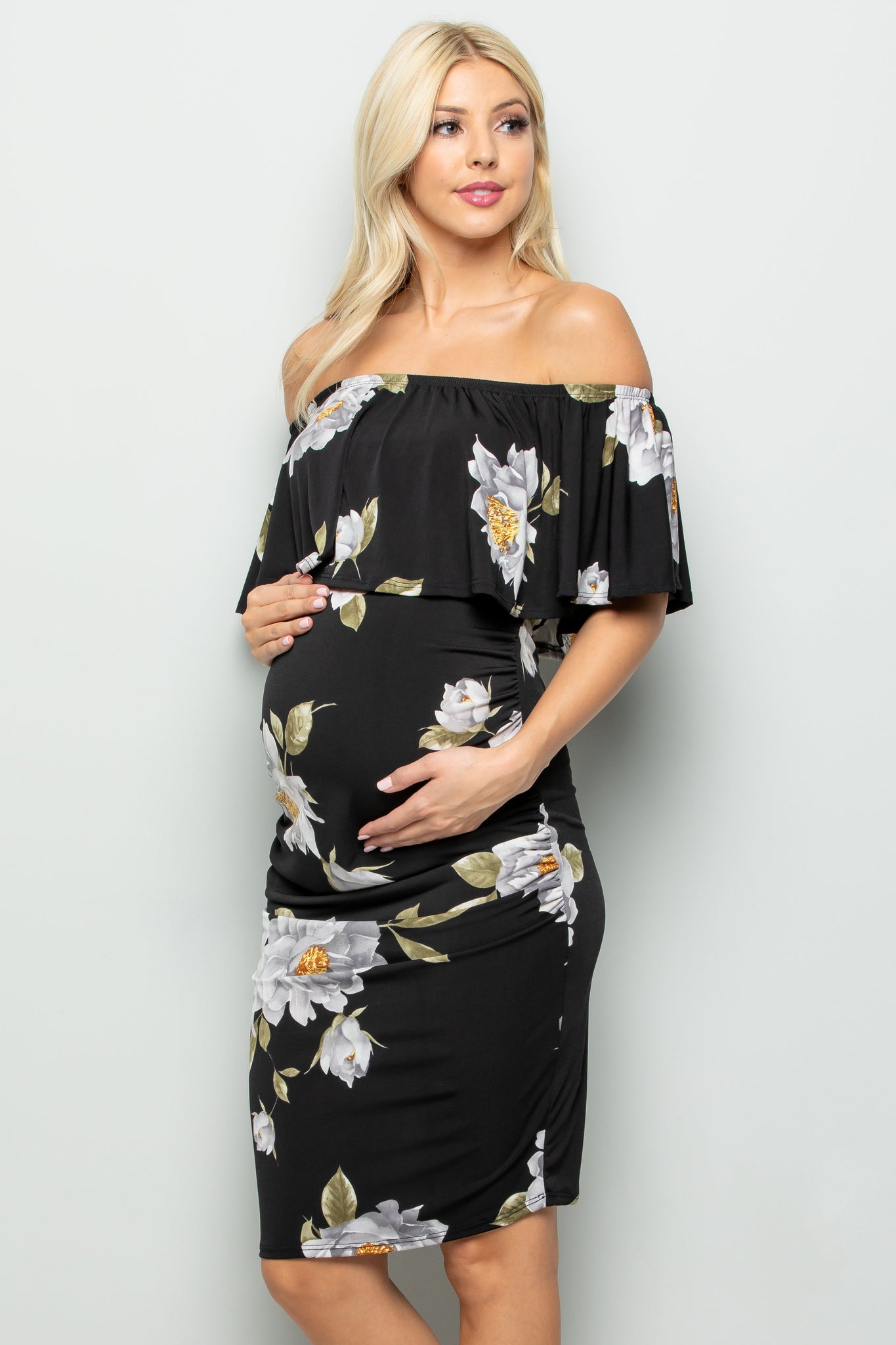 Lucy Floral Off Shoulder Bodycon Dress