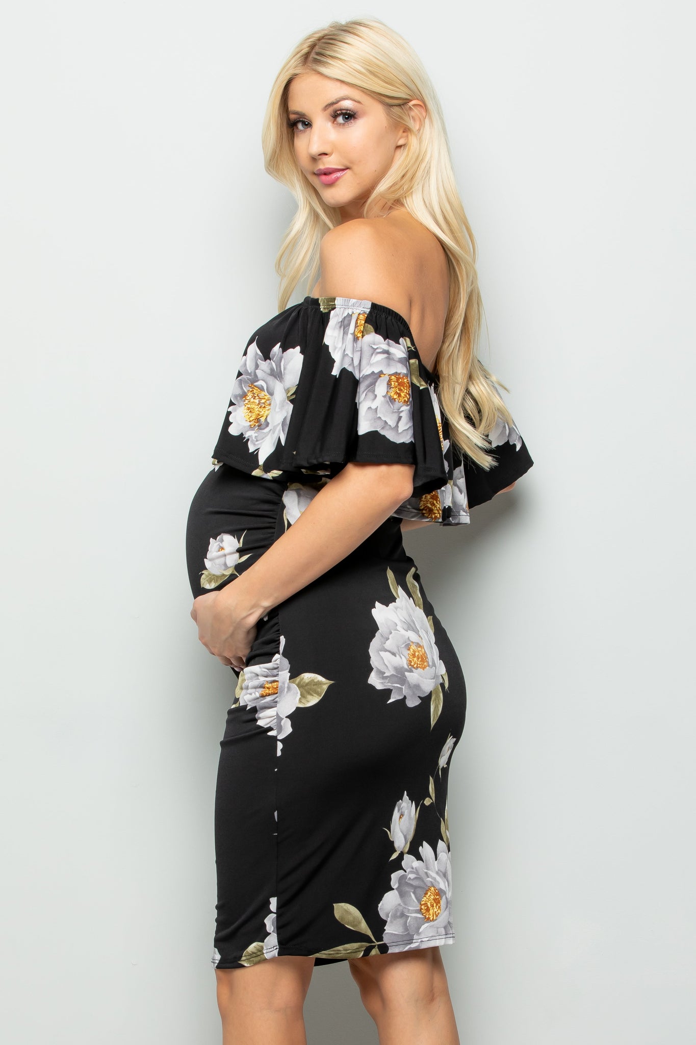 Lucy Floral Off Shoulder Bodycon Dress