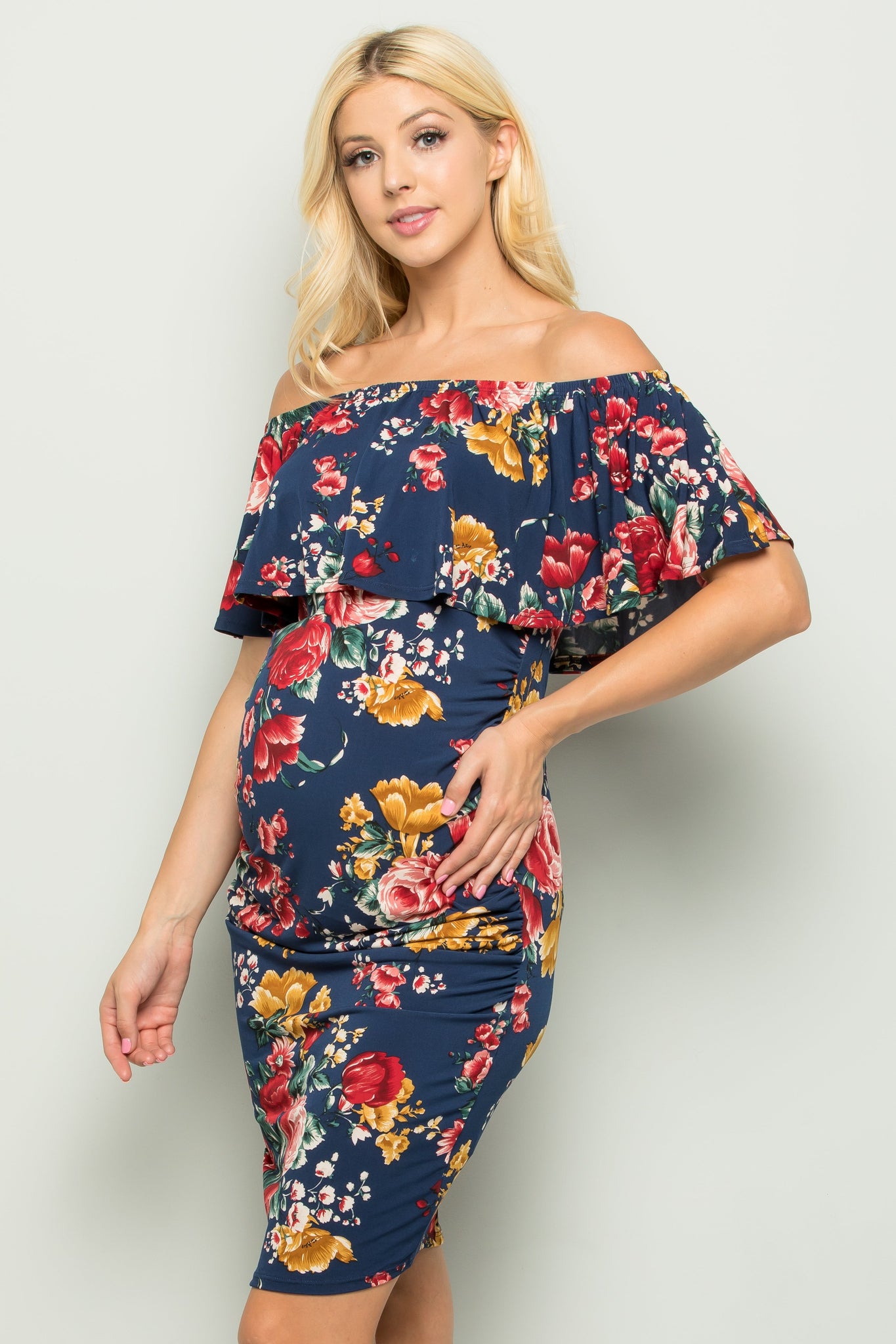 Eliana Floral Off Shoulder Bodycon Dress