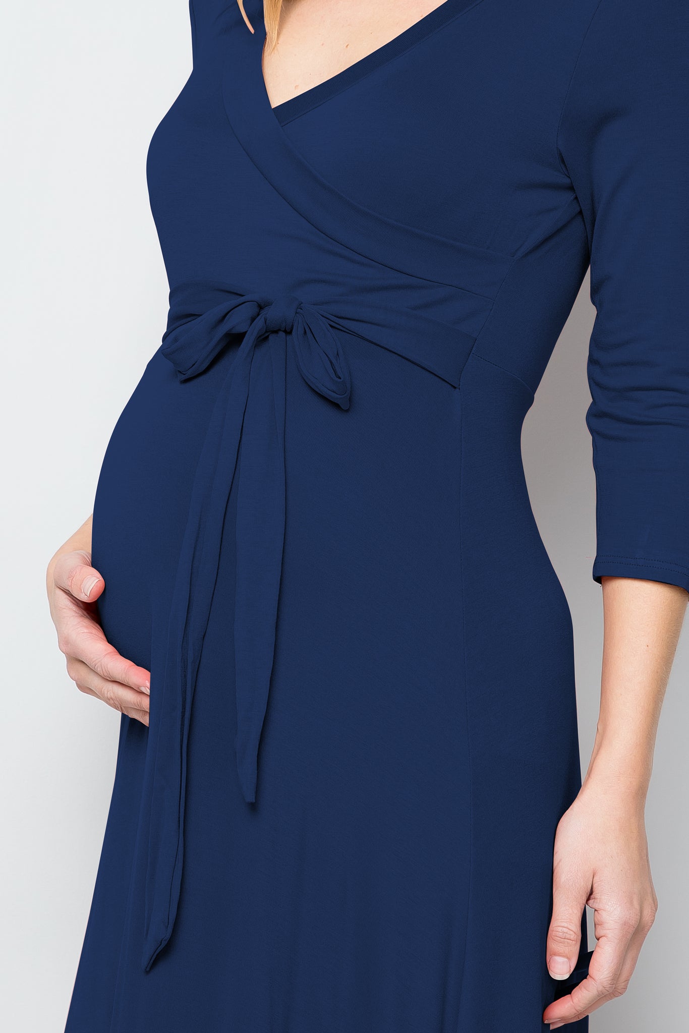 maternity pregnancy baby shower relaxed quarter sleeve surplice spring summer cocktail maxi dress