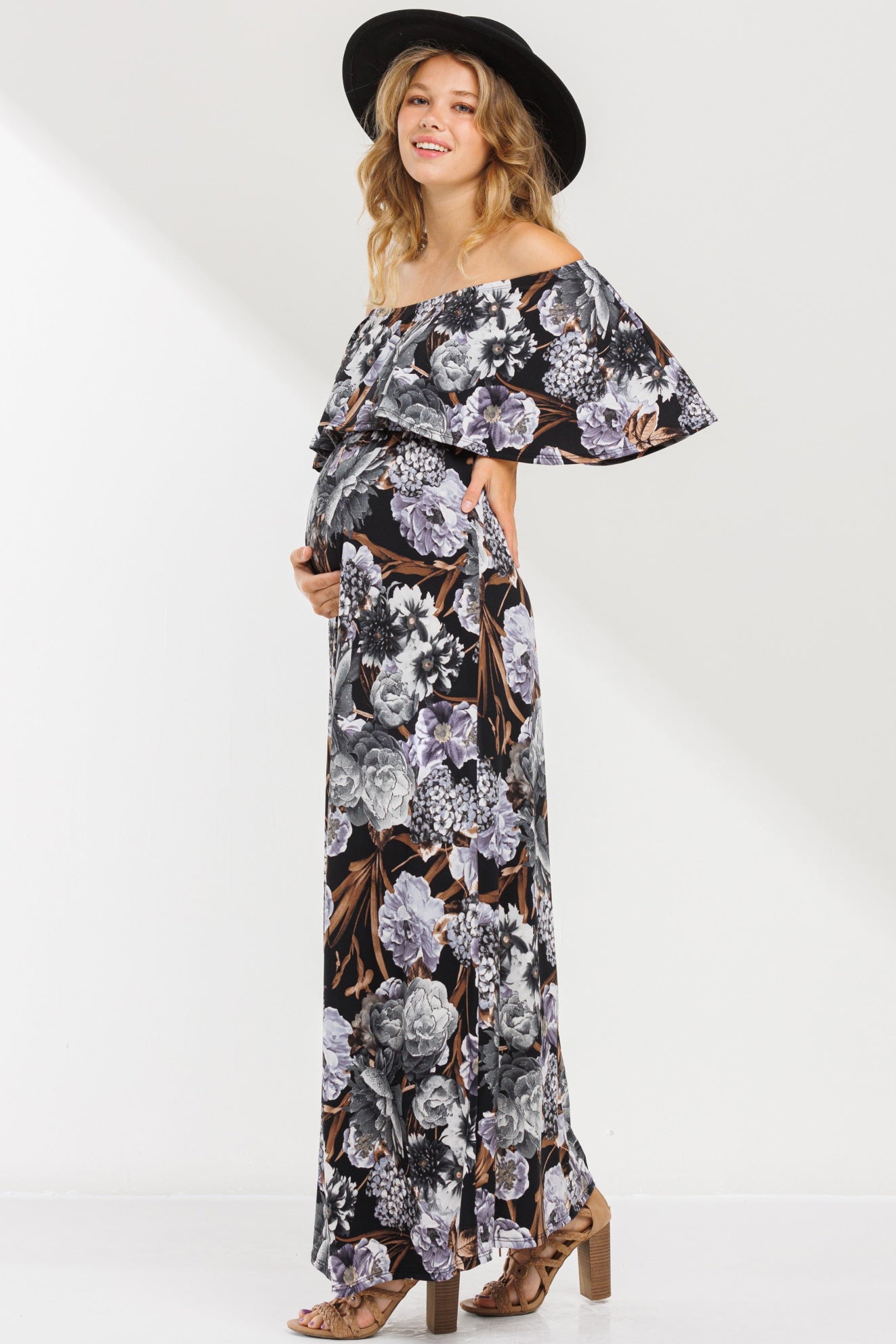 Helen Floral Off Shoulder Maxi Dress