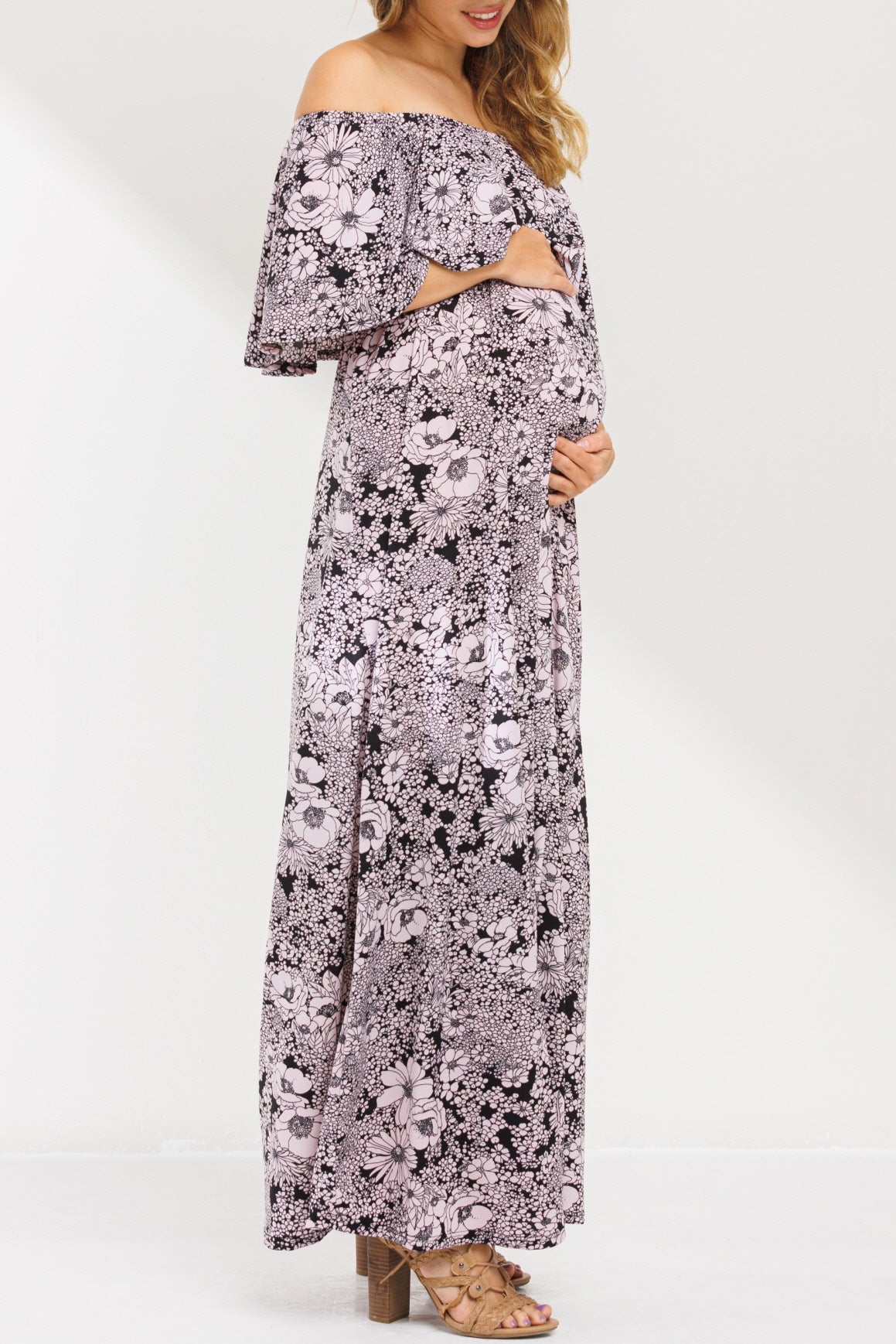 Lucia Floral Off Shoulder Maxi Dress