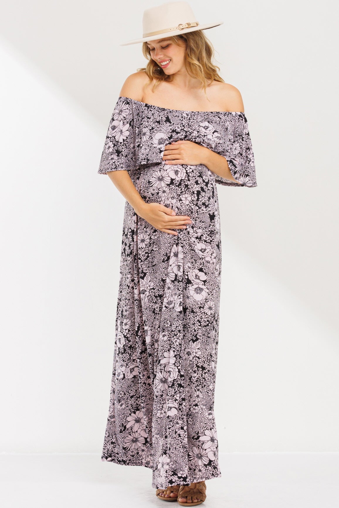 Lucia Floral Off Shoulder Maxi Dress