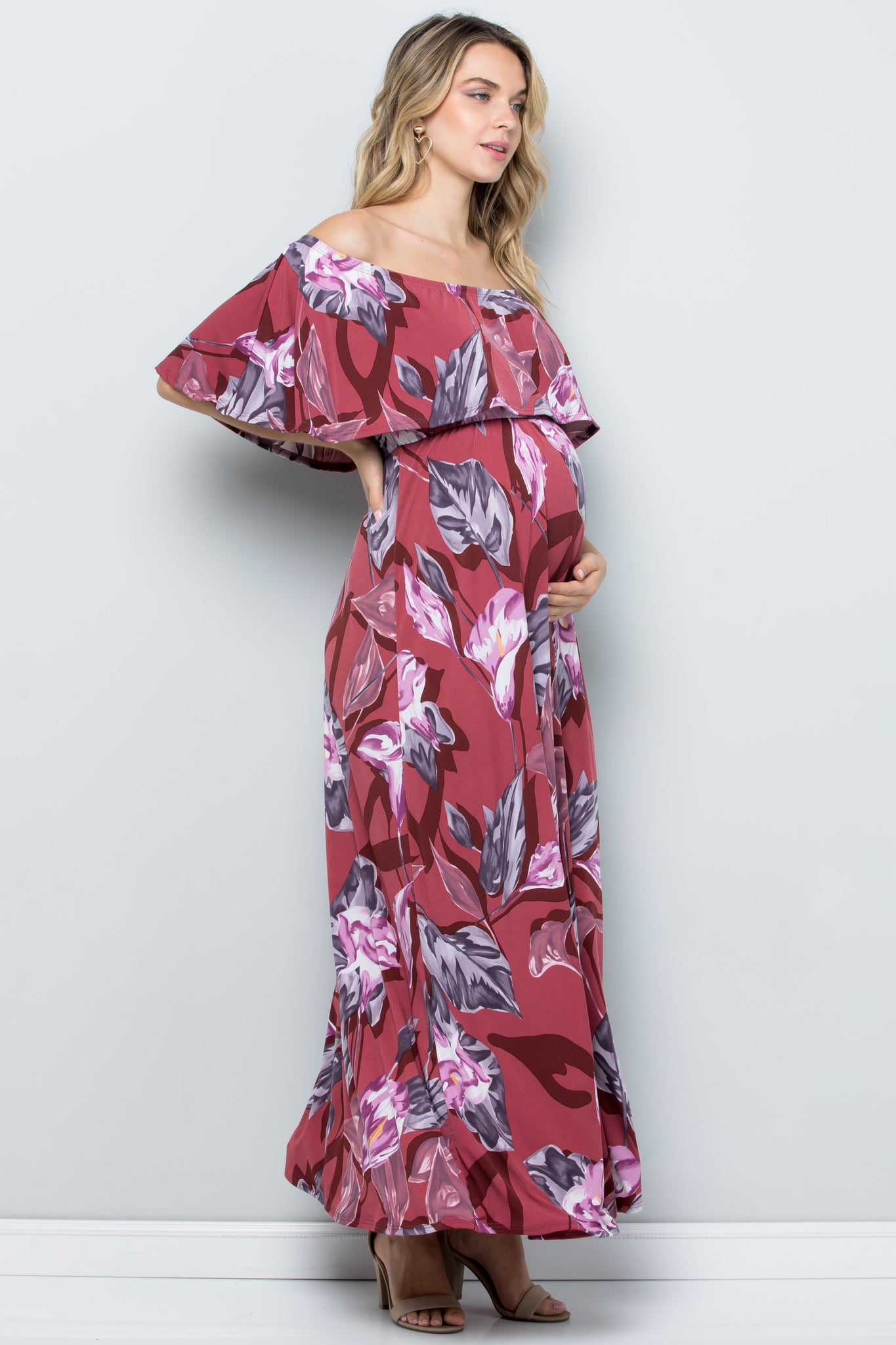 Gia Floral Off Shoulder Maxi Dress