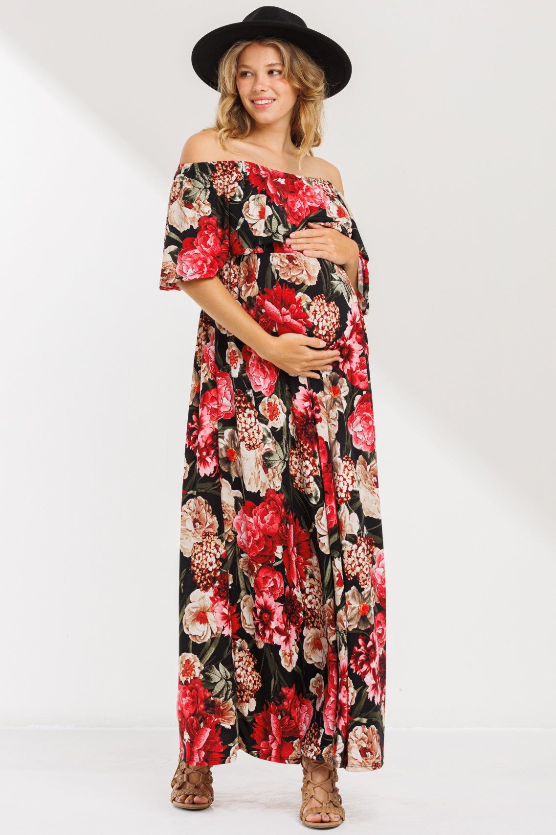 Norah Floral Off Shoulder Maxi Dress