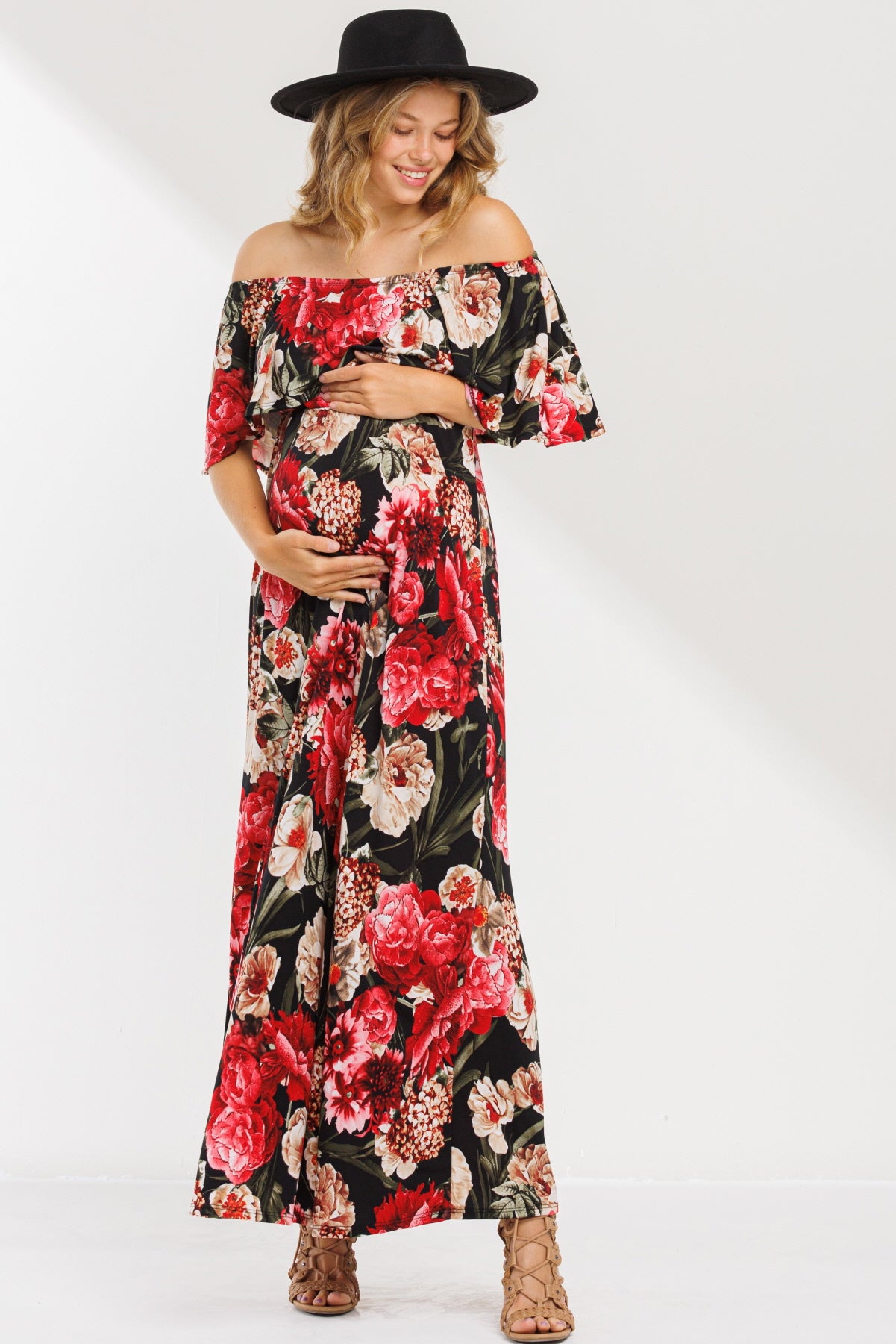 Norah Floral Off Shoulder Maxi Dress