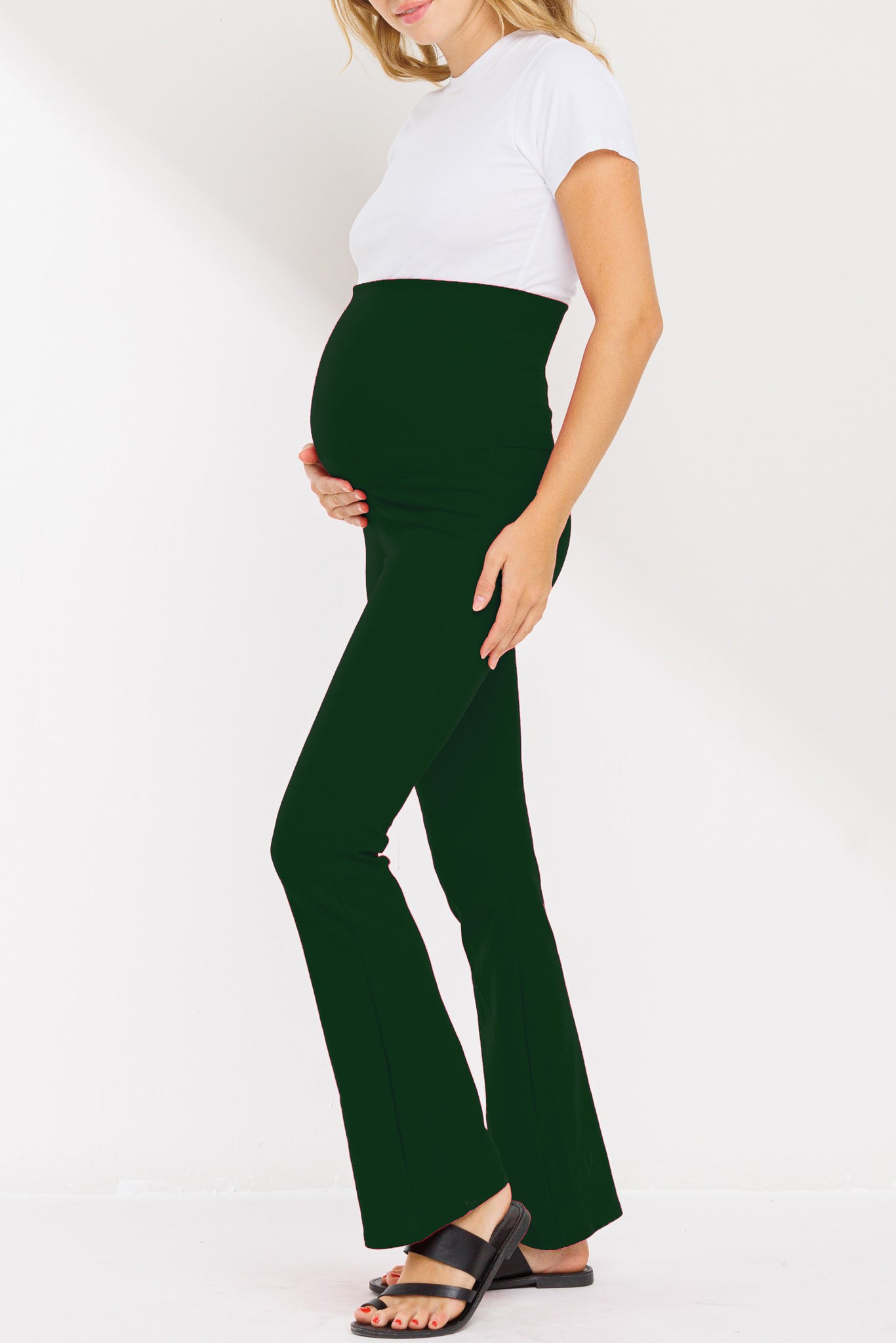 My Bump High Waisted Fold Over Belly Lounge Yoga Maternity Pants