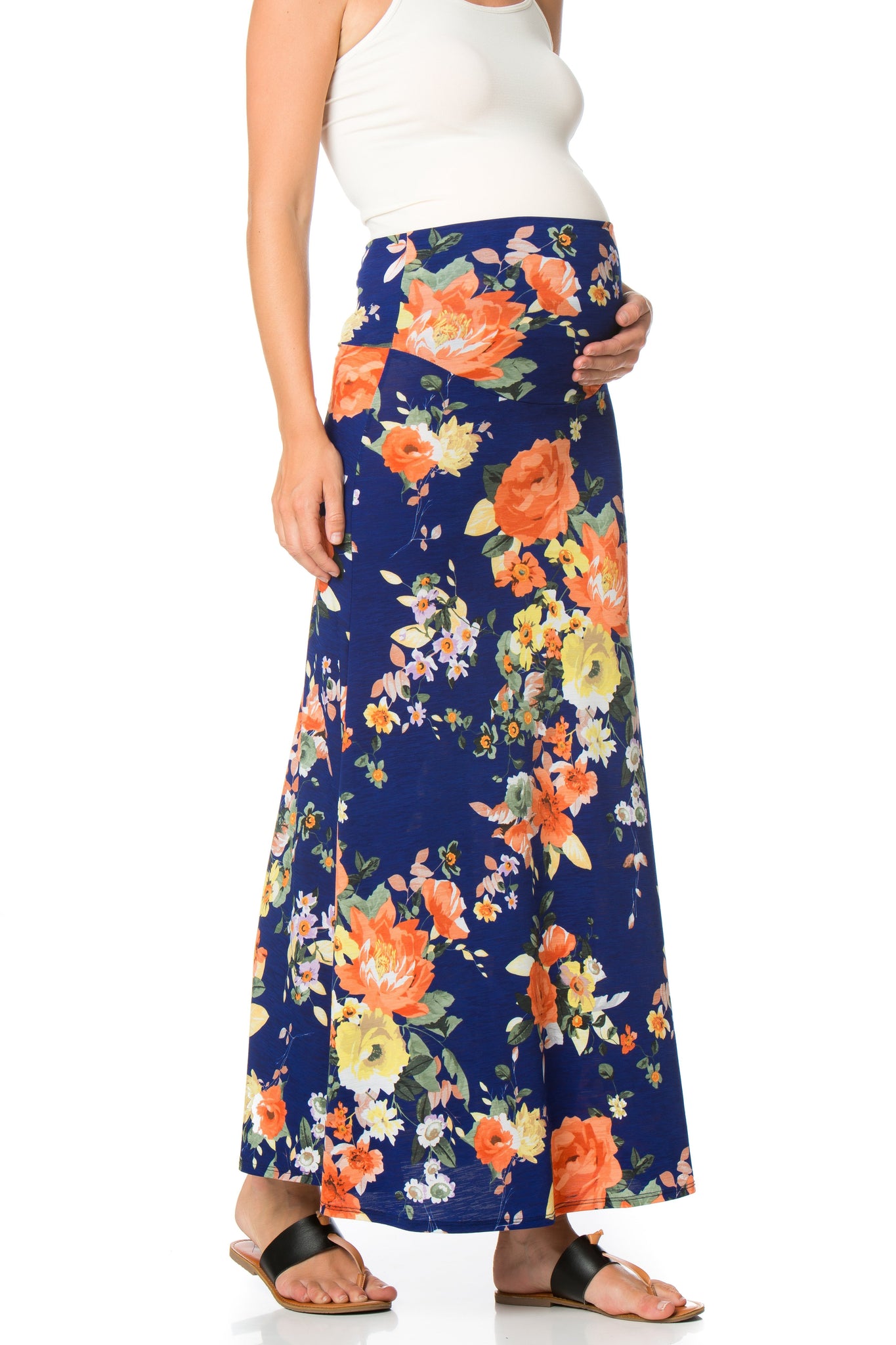 maternity pregnancy spring summer casual daily maxi skirt