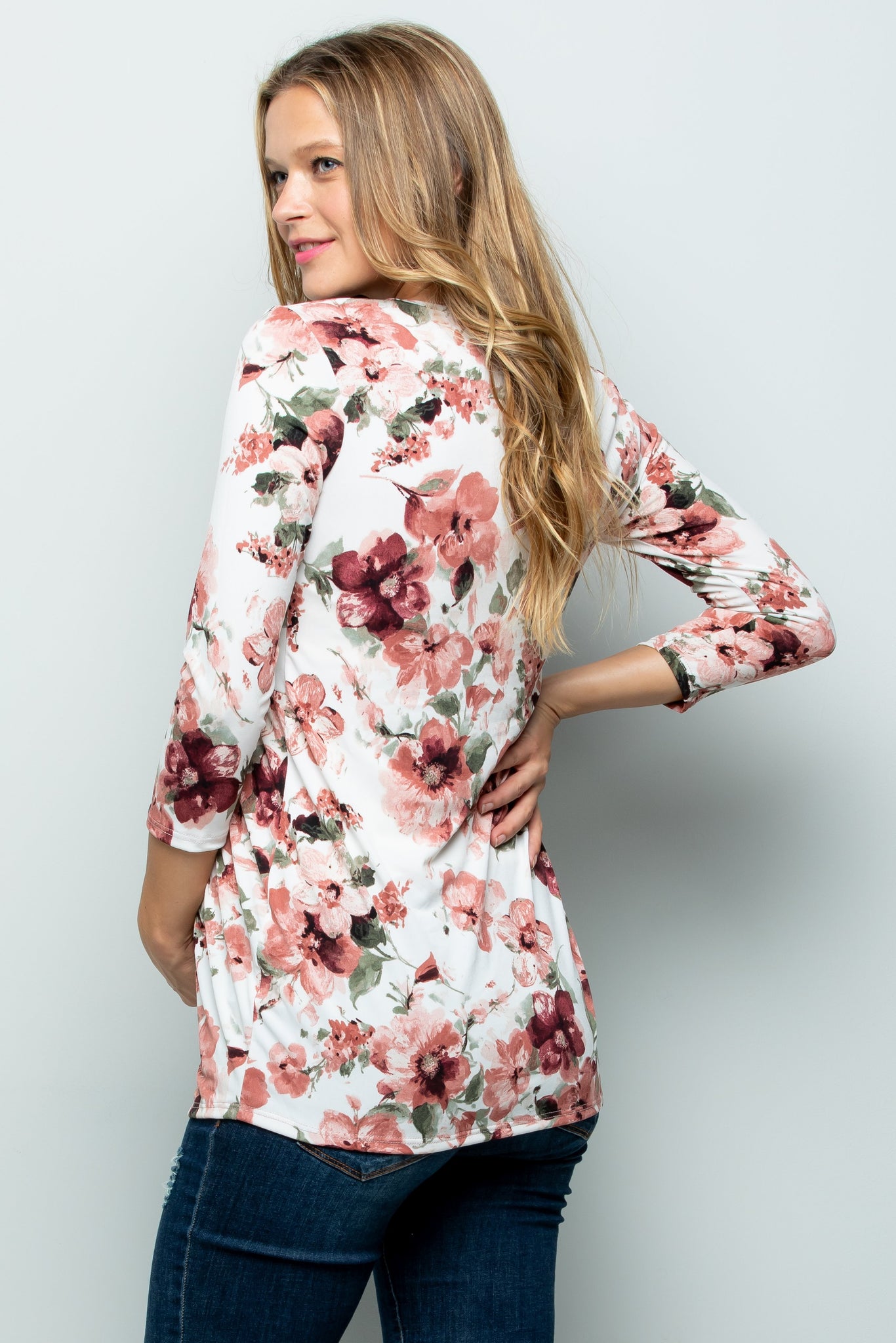 Lindsay Floral Pleated Top