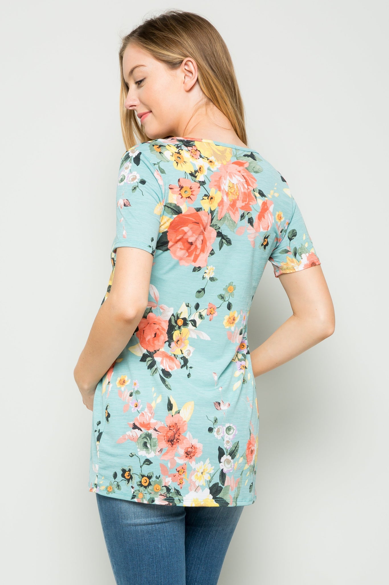 Marie Floral Pleated Top