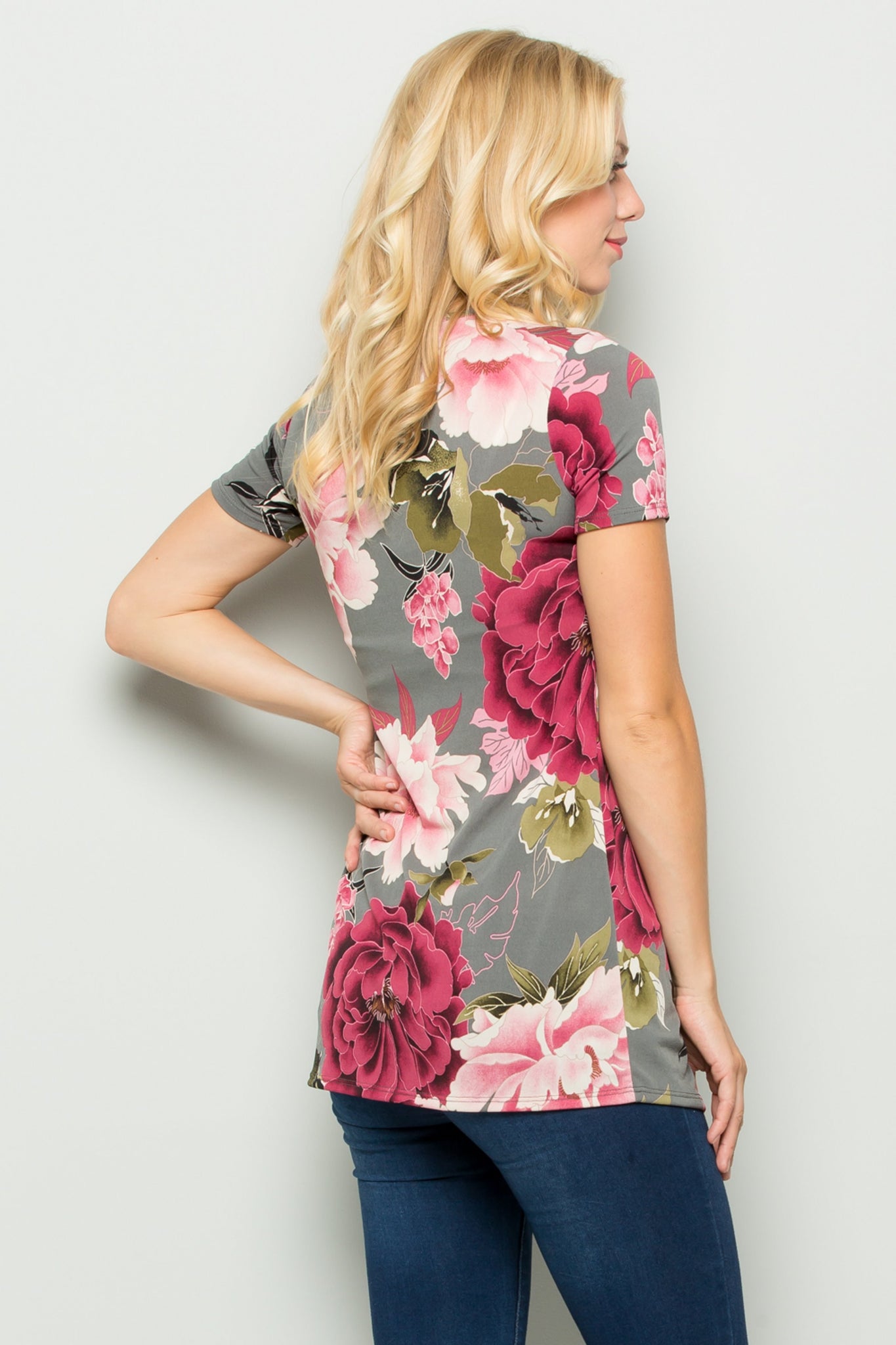 Olympia Floral Pleated Top